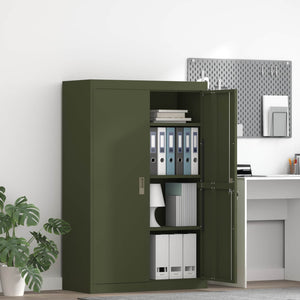 Armadio con archiviazione 2 pcs Verde oliva 90 x 40 x 140 cm 3406164