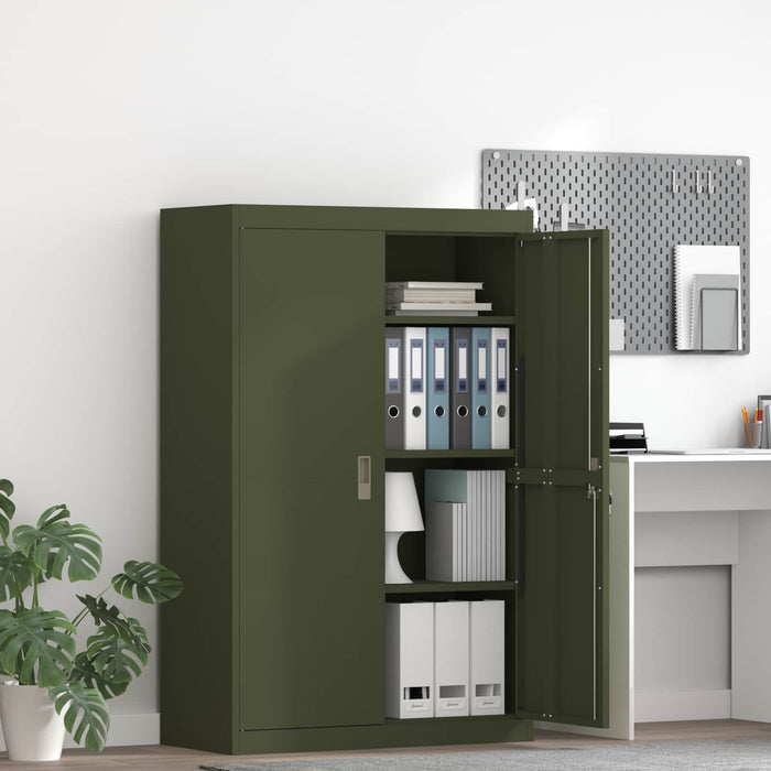 Armadio con archiviazione 2 pcs Verde oliva 90 x 40 x 140 cm 3406164