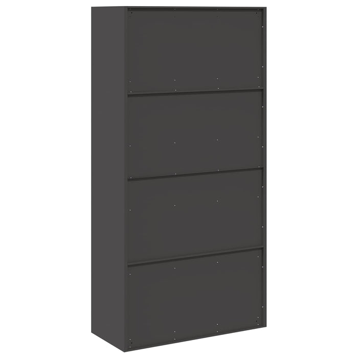 Armadio 2 pcs Nero 90 x 40 x 180 cm Acciaio laminato a freddo 3406166
