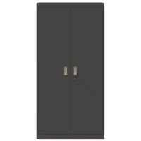 Armadio 2 pcs Nero 90 x 40 x 180 cm Acciaio laminato a freddo 3406166