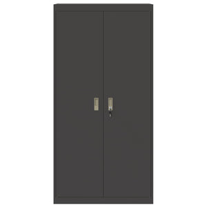 Armadio 2 pcs Nero 90 x 40 x 180 cm Acciaio laminato a freddo 3406166