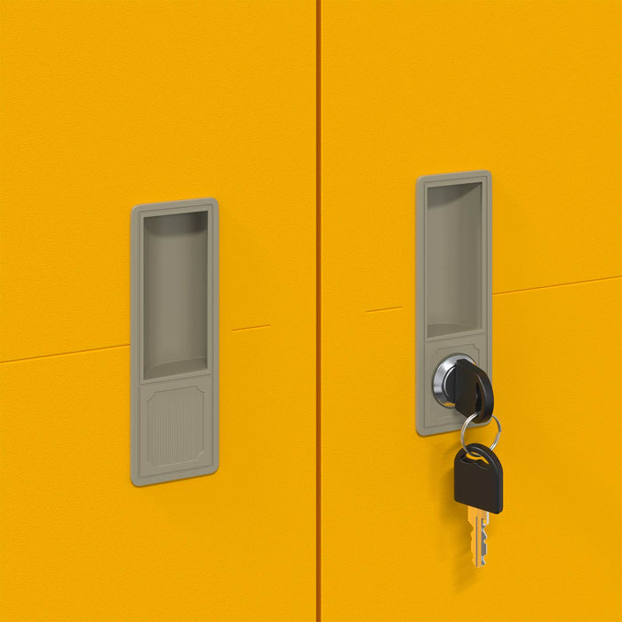 Armadio con archiviazione 2 pcs Giallo senape 90 x 40 x 180 cm 3406169