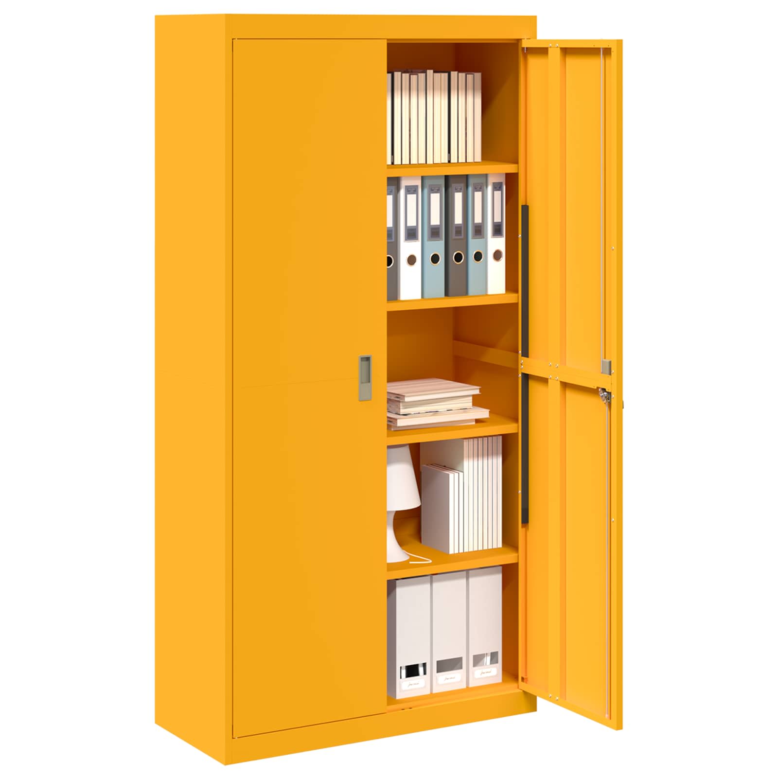 Armadio con archiviazione 2 pcs Giallo senape 90 x 40 x 180 cm 3406169