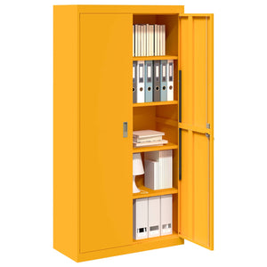 Armadio con archiviazione 2 pcs Giallo senape 90 x 40 x 180 cm 3406169