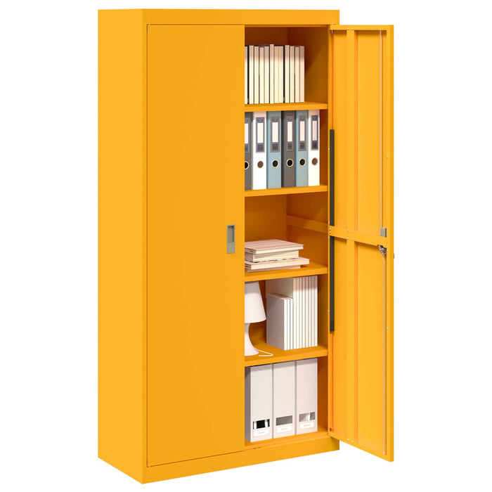 Armadio con archiviazione 2 pcs Giallo senape 90 x 40 x 180 cm 3406169