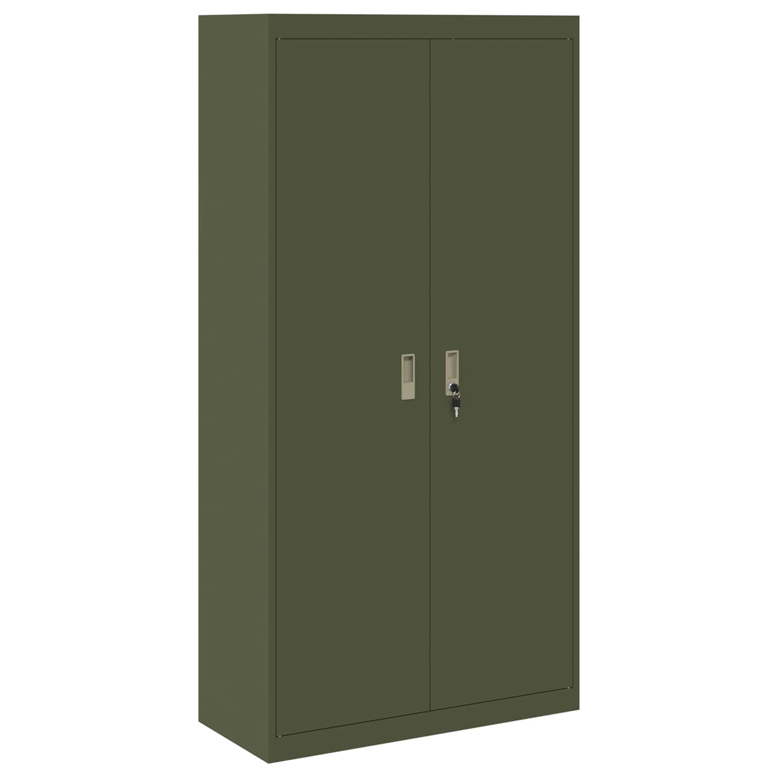 Armadio con archiviazione 2 pcs Verde oliva 90 x 40 x 180 cm 3406170