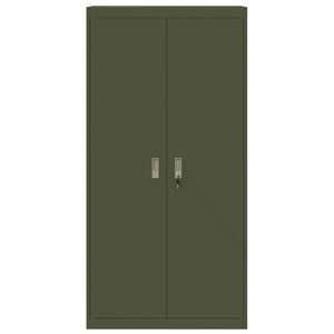 Armadio con archiviazione 2 pcs Verde oliva 90 x 40 x 180 cm 3406170