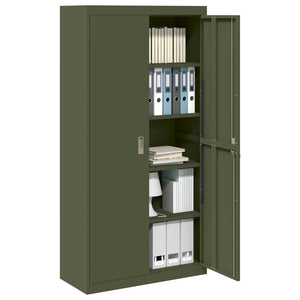 Armadio con archiviazione 2 pcs Verde oliva 90 x 40 x 180 cm 3406170