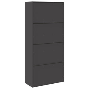 Armadio 2 pcs Nero 90 x 40 x 200 cm Acciaio laminato a freddo 3406172