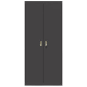 Armadio 2 pcs Nero 90 x 40 x 200 cm Acciaio laminato a freddo 3406172