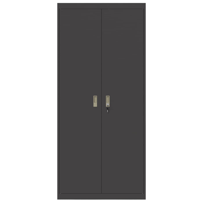 Armadio 2 pcs Nero 90 x 40 x 200 cm Acciaio laminato a freddo 3406172