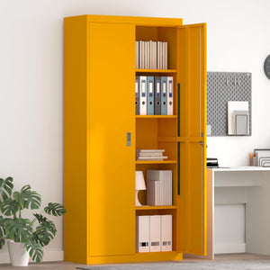 Armadio con archiviazione 2 pcs Giallo senape 90 x 40 x 200 cm 3406175
