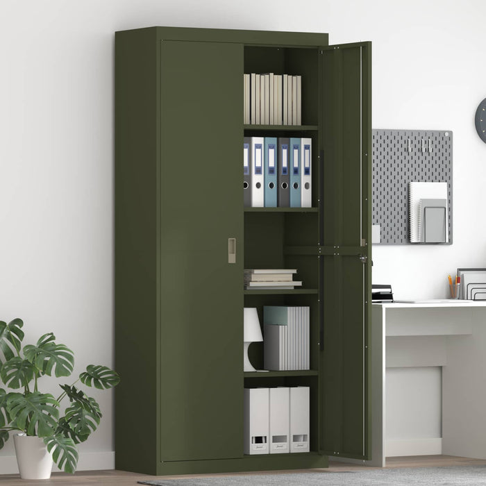 Armadio con archiviazione 2 pcs Verde oliva 90 x 40 x 200 cm 3406176