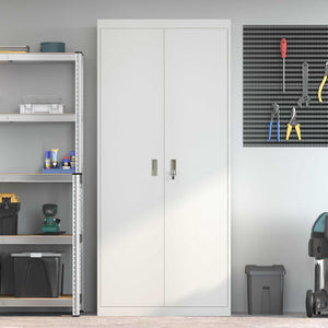 Armadio 2 pcs Bianco 90 x 40 x 200 cm Acciaio laminato a freddo 3406177