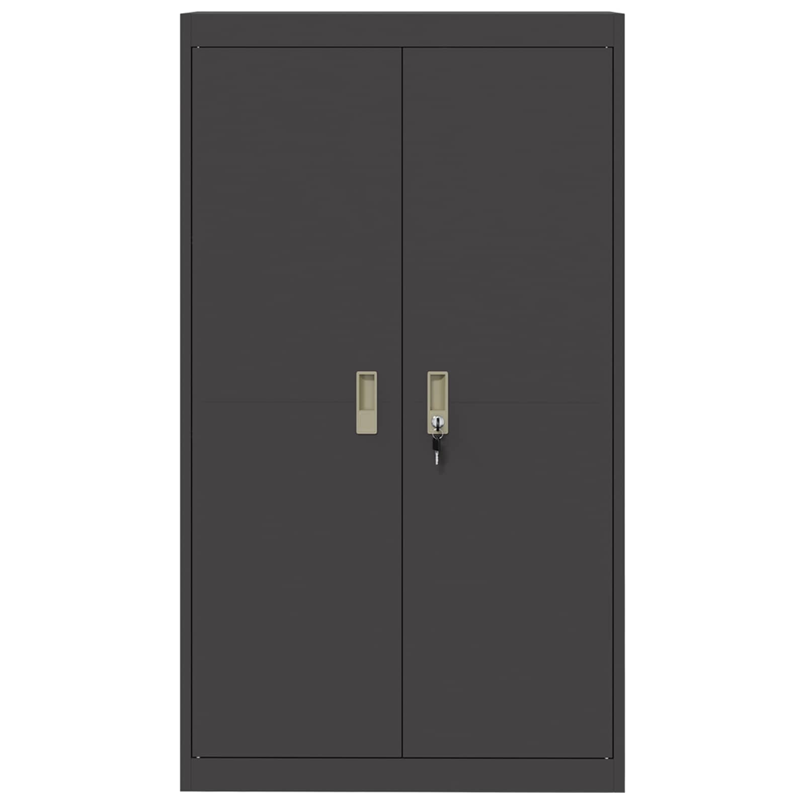 Armadio 2 pcs Nero 80 x 40 x 140 cm Acciaio laminato a freddo 3406178