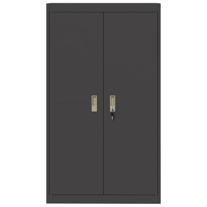 Armadio 2 pcs Nero 80 x 40 x 140 cm Acciaio laminato a freddo 3406178