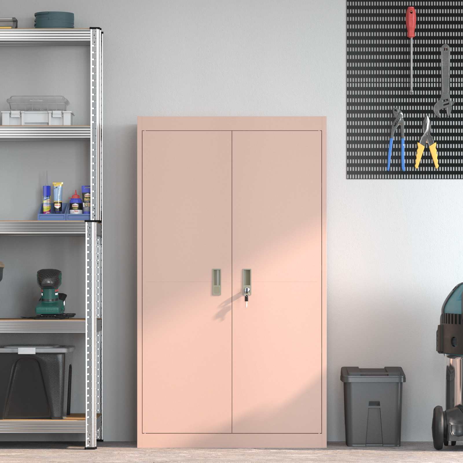 Armadio 2 pcs Rosa 80 x 40 x 140 cm Acciaio laminato a freddo 3406179