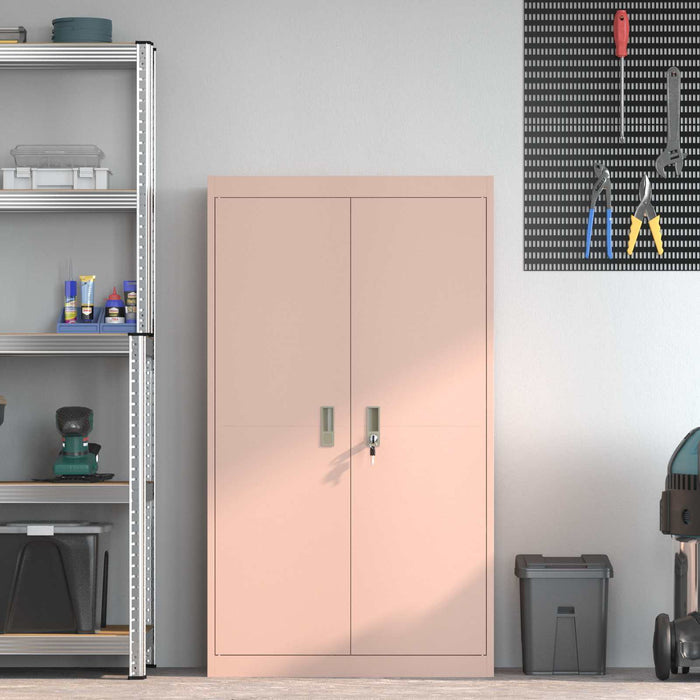 Armadio 2 pcs Rosa 80 x 40 x 140 cm Acciaio laminato a freddo 3406179