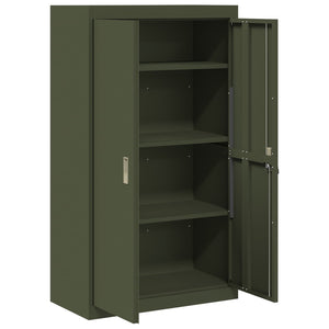 Armadio con archiviazione 2 pcs Verde oliva 80 x 40 x 140 cm 3406182