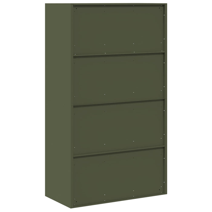 Armadio con archiviazione 2 pcs Verde oliva 80 x 40 x 140 cm 3406182