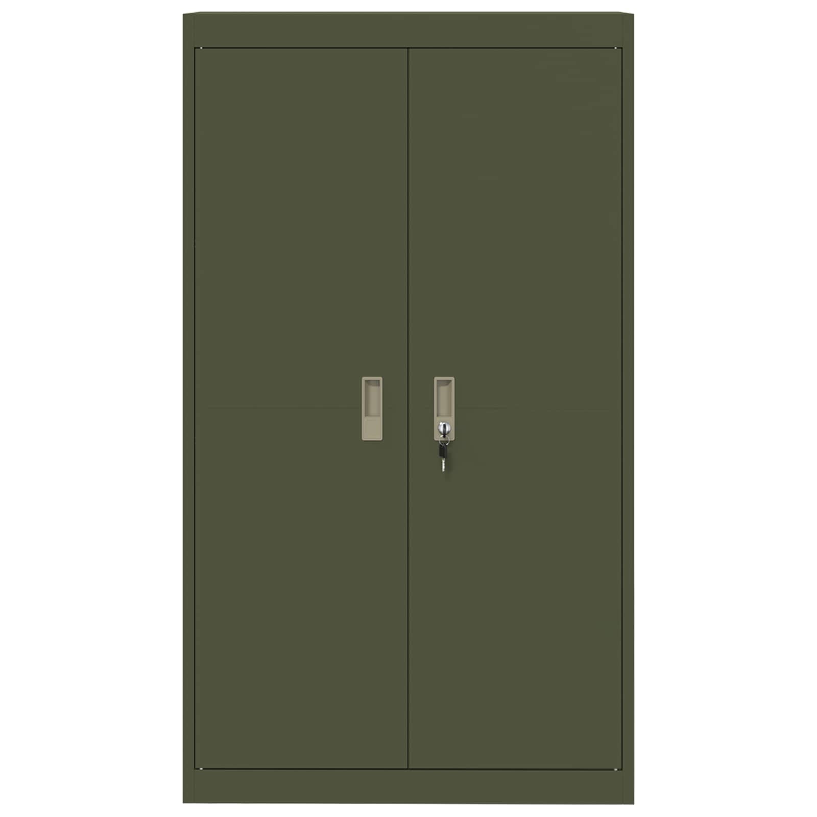 Armadio con archiviazione 2 pcs Verde oliva 80 x 40 x 140 cm 3406182