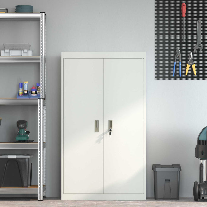 Armadio 2 pcs Bianco 80 x 40 x 140 cm Acciaio laminato a freddo 3406183