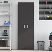 Armadio 2 pcs Nero 60 x 40 x 180 cm Acciaio laminato a freddo 3406196