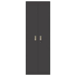 Armadio 2 pcs Nero 60 x 40 x 180 cm Acciaio laminato a freddo 3406196