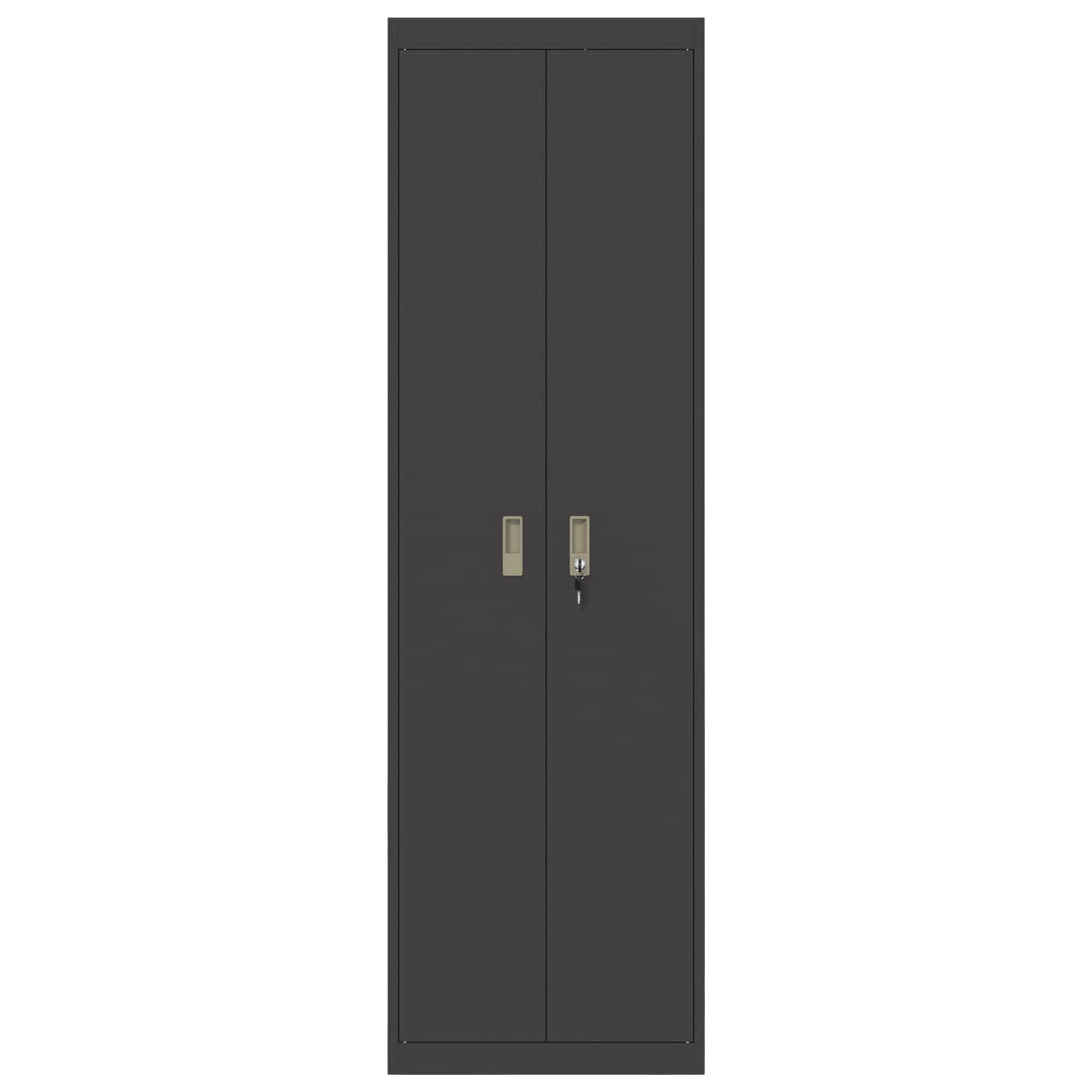 Armadio 2 pcs Nero 60 x 40 x 200 cm Acciaio laminato a freddo 3406202