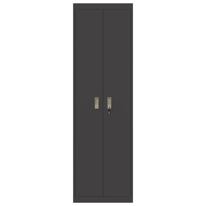 Armadio 2 pcs Nero 60 x 40 x 200 cm Acciaio laminato a freddo 3406202