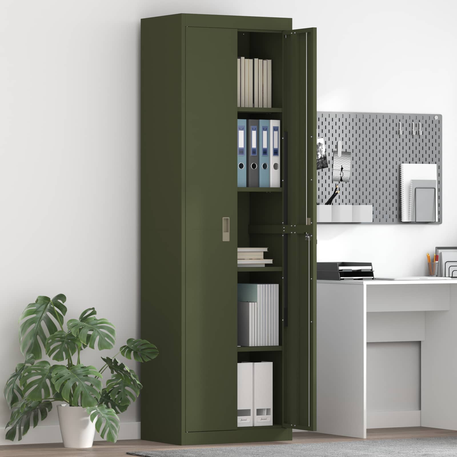 Armadio con archiviazione 2 pcs Verde oliva 60 x 40 x 200 cm 3406206