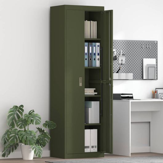 Armadio con archiviazione 2 pcs Verde oliva 60 x 40 x 200 cm 3406206
