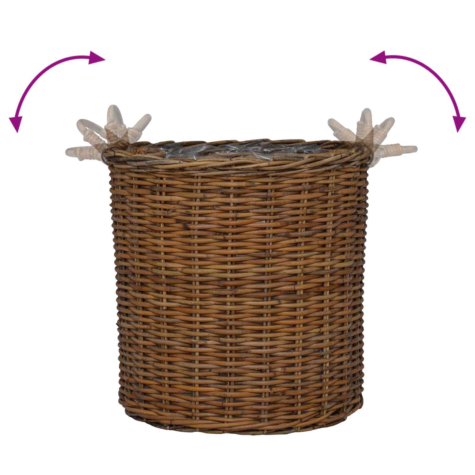 Cestino per piante con archiviazione 2 pcs Marrone Rattan Lacak 42020952