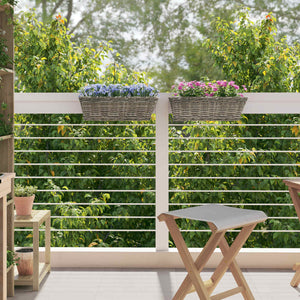 Cestino Appendibile per Piante 2 pcs Grigio 48 x 22 x 15 cm 42020967