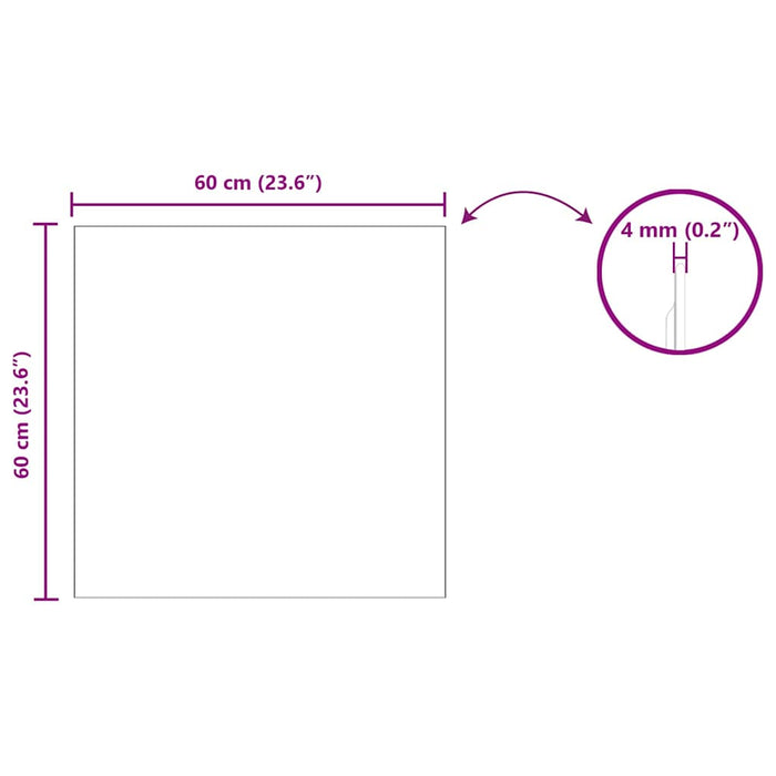 Specchio da parete Quadrato-Specchio a Muro-Specchio Decorativo 60 x 60 cm vetro temperato