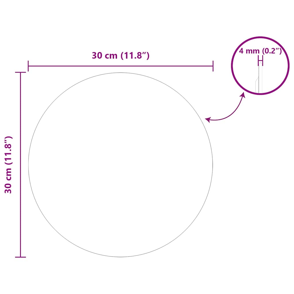 Specchio da parete Ø 30 cm vetro temperato 42023012