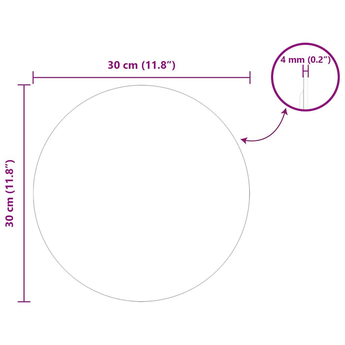 Specchio da parete Ø 30 cm vetro temperato 42023012