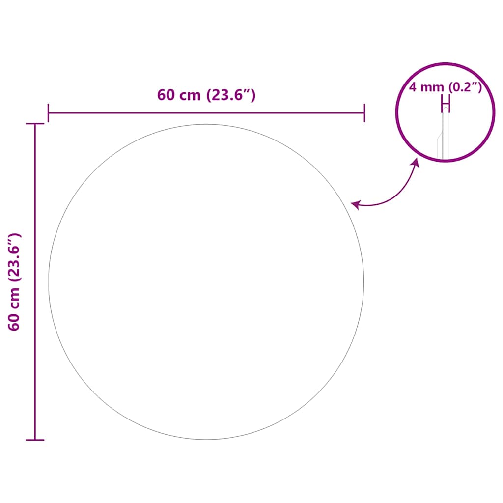 Specchio da parete Ø 60 cm vetro temperato 42023015