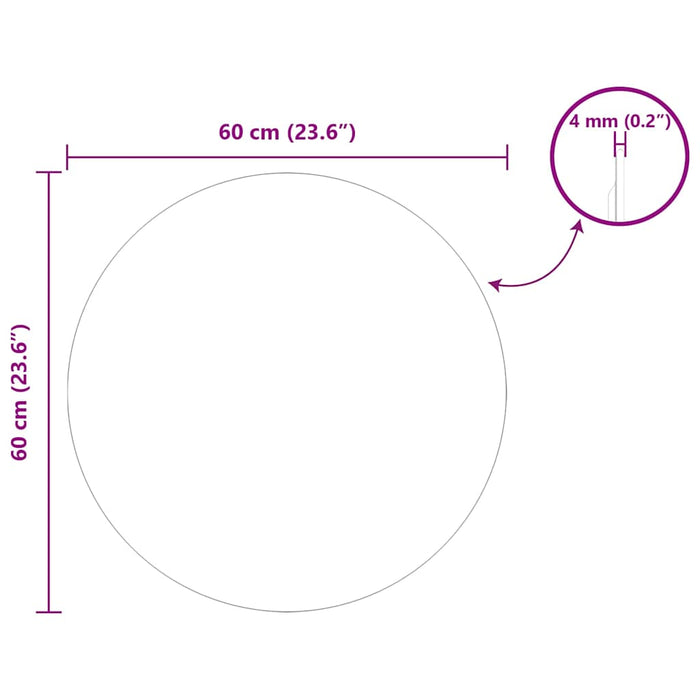 Specchio da parete Ø 60 cm vetro temperato 42023015
