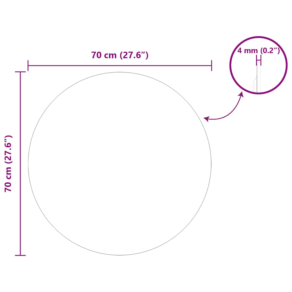 Specchio da parete Ø 70 cm vetro temperato 42023016