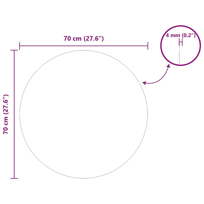 Specchio da parete Ø 70 cm vetro temperato 42023016