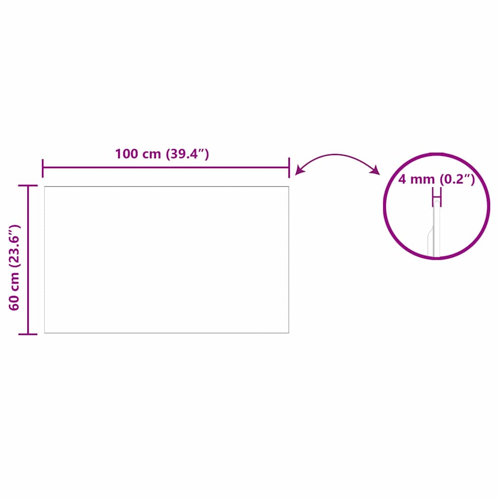 Specchio da parete 100 x 60 cm vetro temperato 42023019