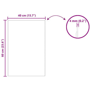 Specchio da parete Rettangolare-Specchio a Muro-Specchio Decorativo 40 x 60 cm vetro temperato