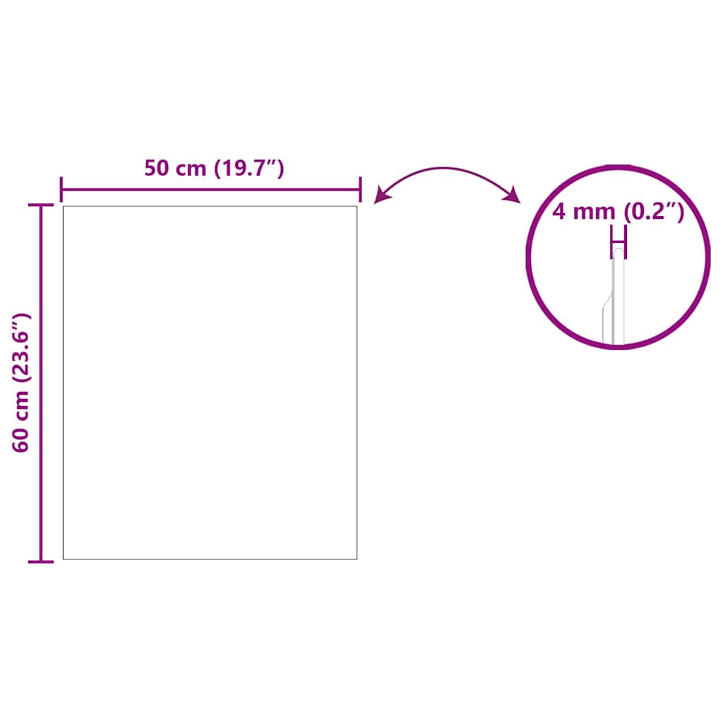 Specchio da parete 50 x 60 cm vetro temperato 42023026