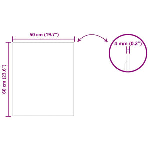 Specchio da parete Rettangolare-Specchio a Muro-Specchio Decorativo 50 x 60 cm vetro temperato