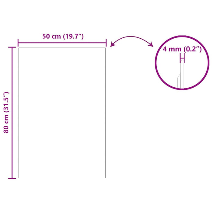 Specchio da parete 50 x 80 cm vetro temperato 42023027