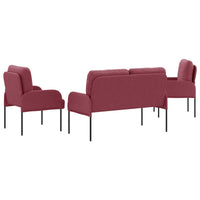 Set divani 3 pcs Rosso Vino 115 x 56 x 80 cm Legno compensato 3406211