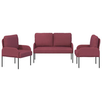 Set divani 3 pcs Rosso Vino 115 x 56 x 80 cm Legno compensato 3406211