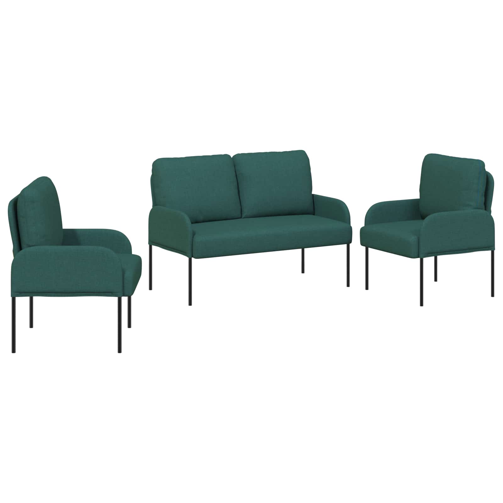 Set divani 3 pcs Verde Scuro 115 x 56 x 80 cm Legno compensato 3406212
