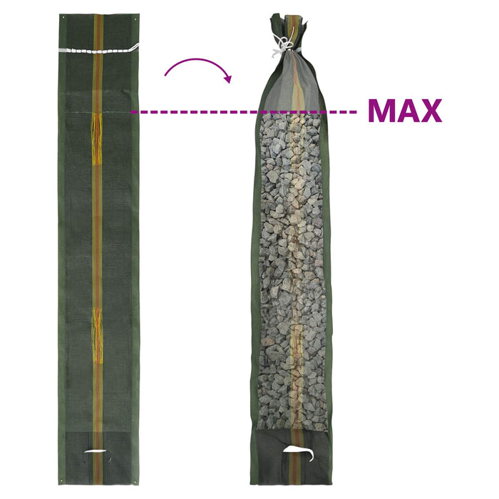 Sacchi di sabbia 100 pcs Verde 120 x 27 cm HDPE 42024174